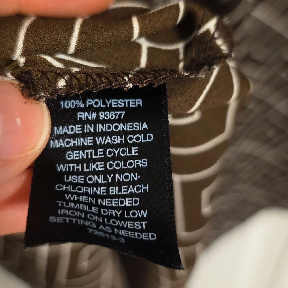 Worthington Brown and White Geometric Blouse - Picture 8 of 8